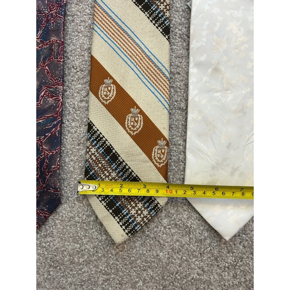 Formal Office Necktie 4Lot Mens OS Multicolored Excellent Vintage Patterned Ties